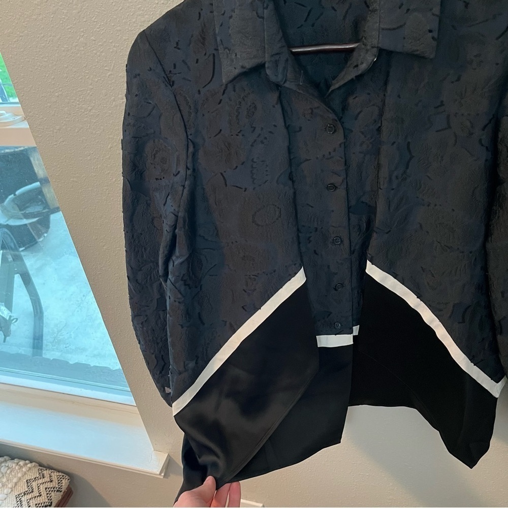 Kenzo Paris Navy and Black Textured Blazer - Picture 3 of 7